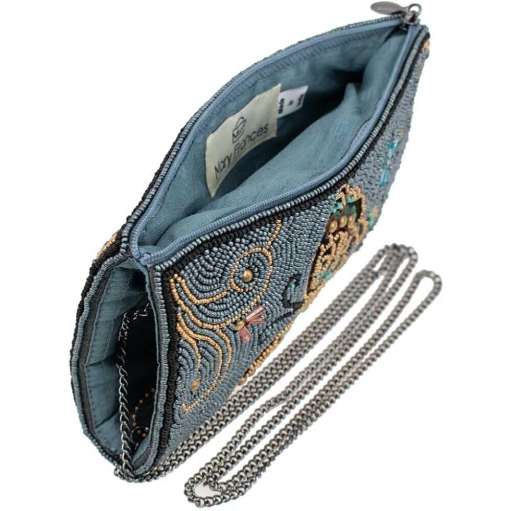 Beaded Butterfly Crossbody Bag Small Evening Purse Cell Phone Holder - Picture 5 of 7